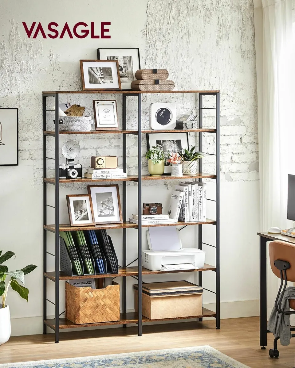 6-Tier Bookshelf Shelving Unit Tall Storage Shelf - Image 2