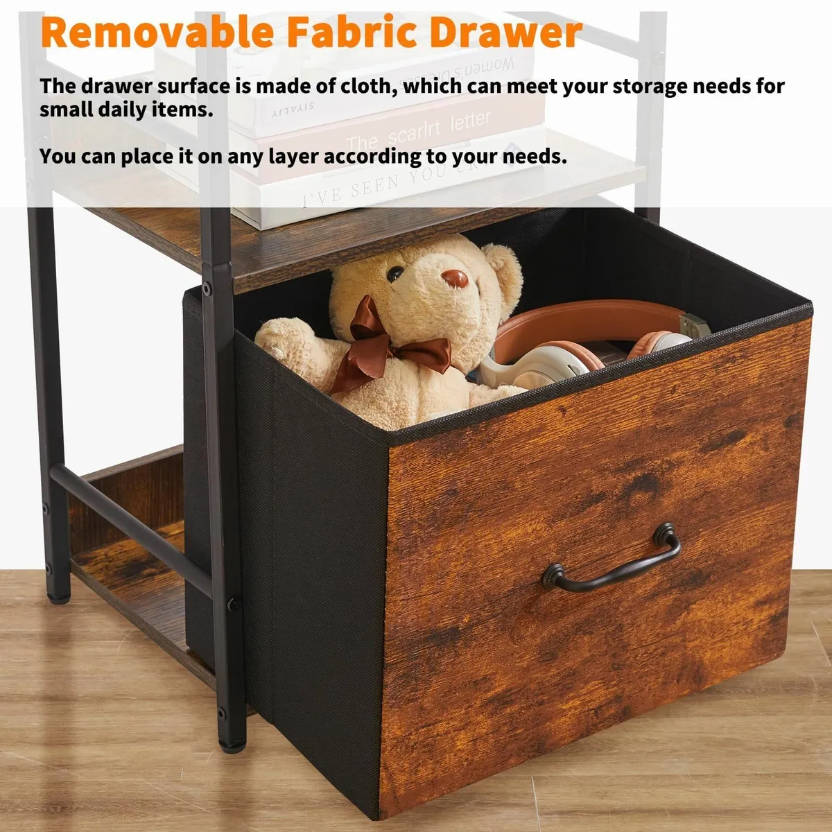 Shelf Bookcase 5-Tier Industrial bookshelf with - Image 4