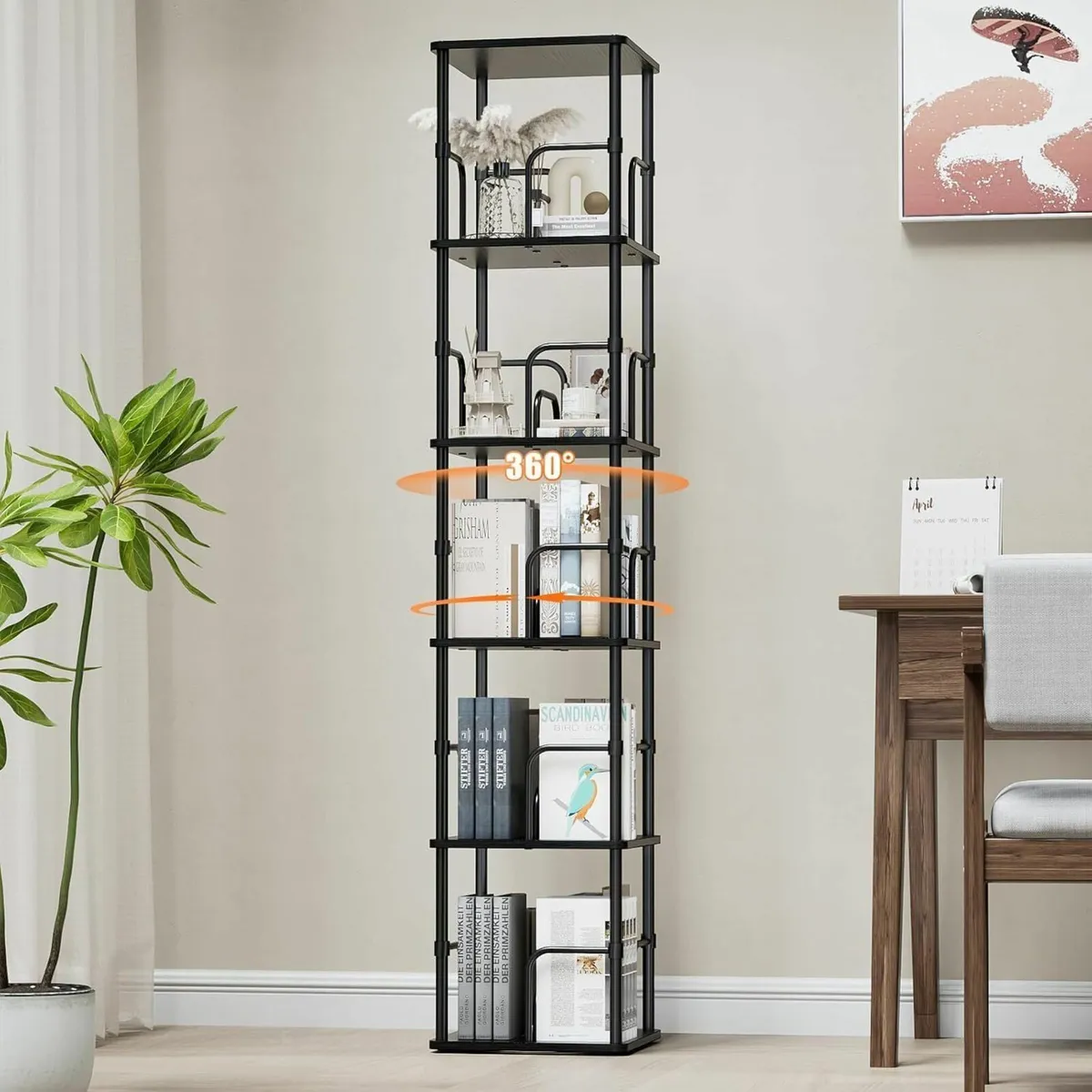 5 Tier Square Rotating Bookshelf 360degrees - Image 1