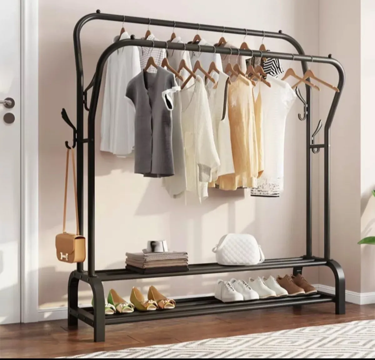 NEW Metal Double Rail Clothes Garment Rack - Image 1