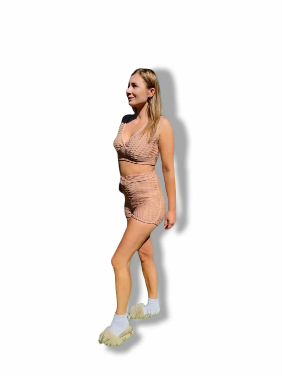 Sporty and Stylish Two-Pieces Set cream/nude - Image 1