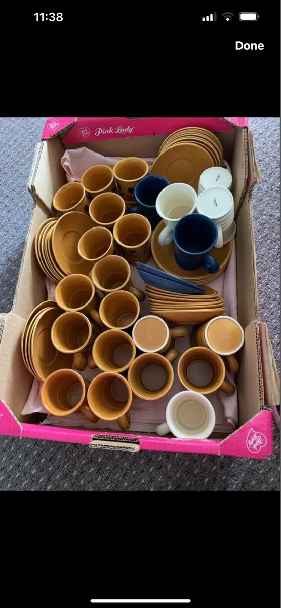 Large box of Carlton mugs and saucers - Image 1