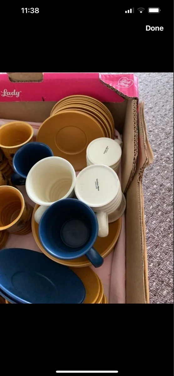 Large box of Carlton mugs and saucers - Image 2