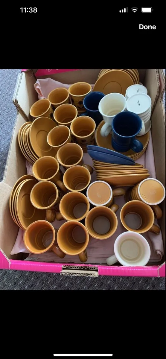 Large box of Carlton mugs and saucers - Image 4