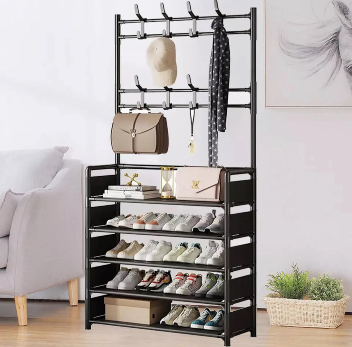 NEW Coat Stand Compact Hanger & 5 Tier Shoe Rack - Image 3