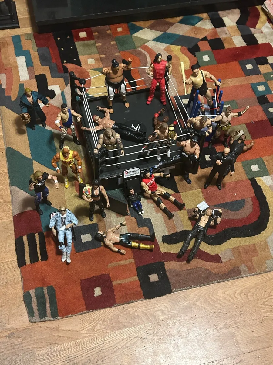 Wrestling ring and figures with accessories