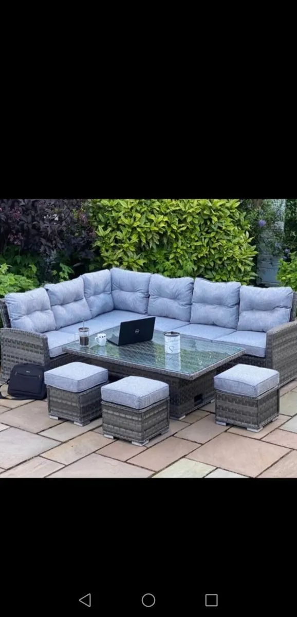 Brand New Corner Set C/W Adjustable  Table - Image 2