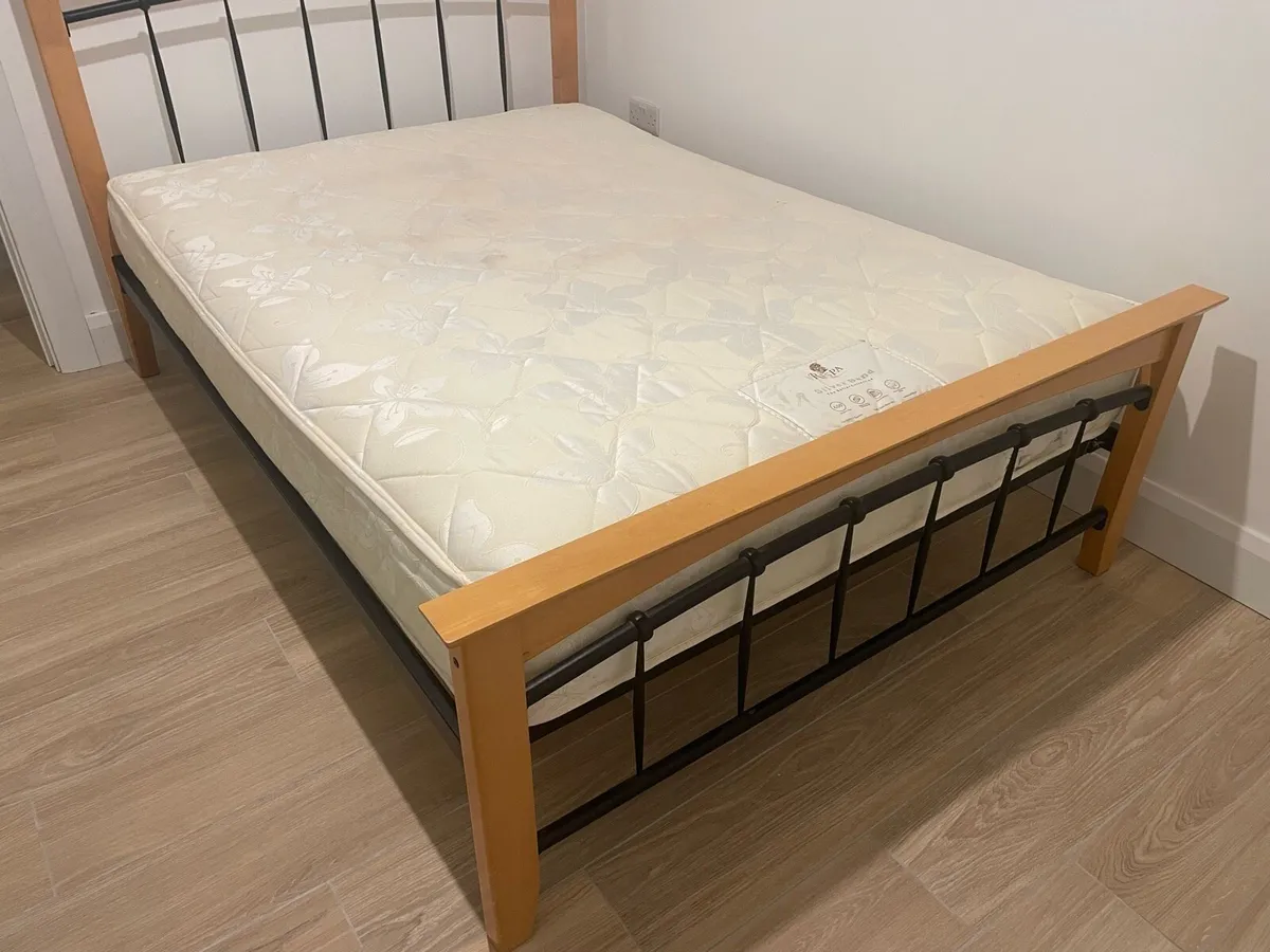 Double bed and mattress - Image 1