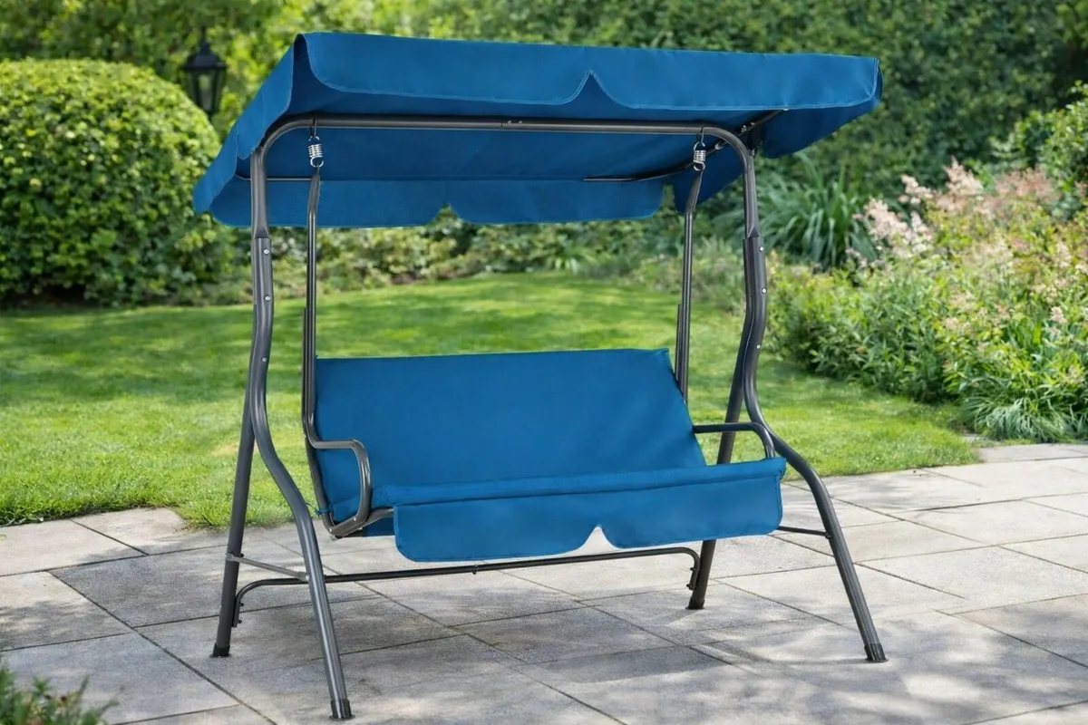 Outdoor Garden Swing Bench with Canopy 2 Seater 14 - Image 1