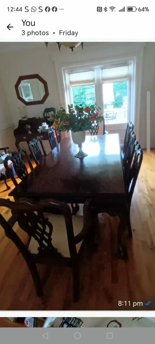 Maghony Dining table 8 chairs - Image 2