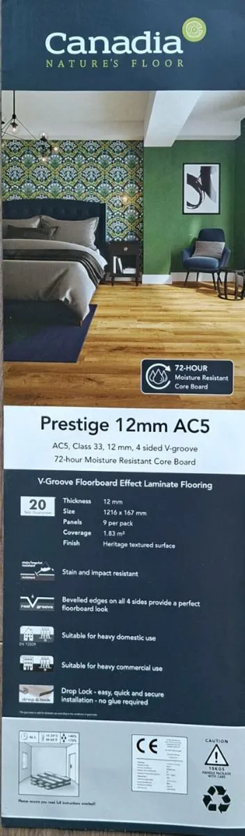 Canadia shannon oak Aqua 12mm laminate flooring - Image 2