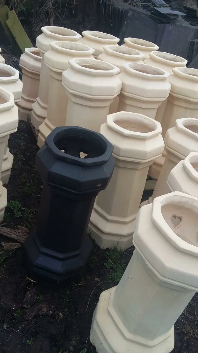 Bangor slates chimney pots floor ridge roof tiles - Image 1