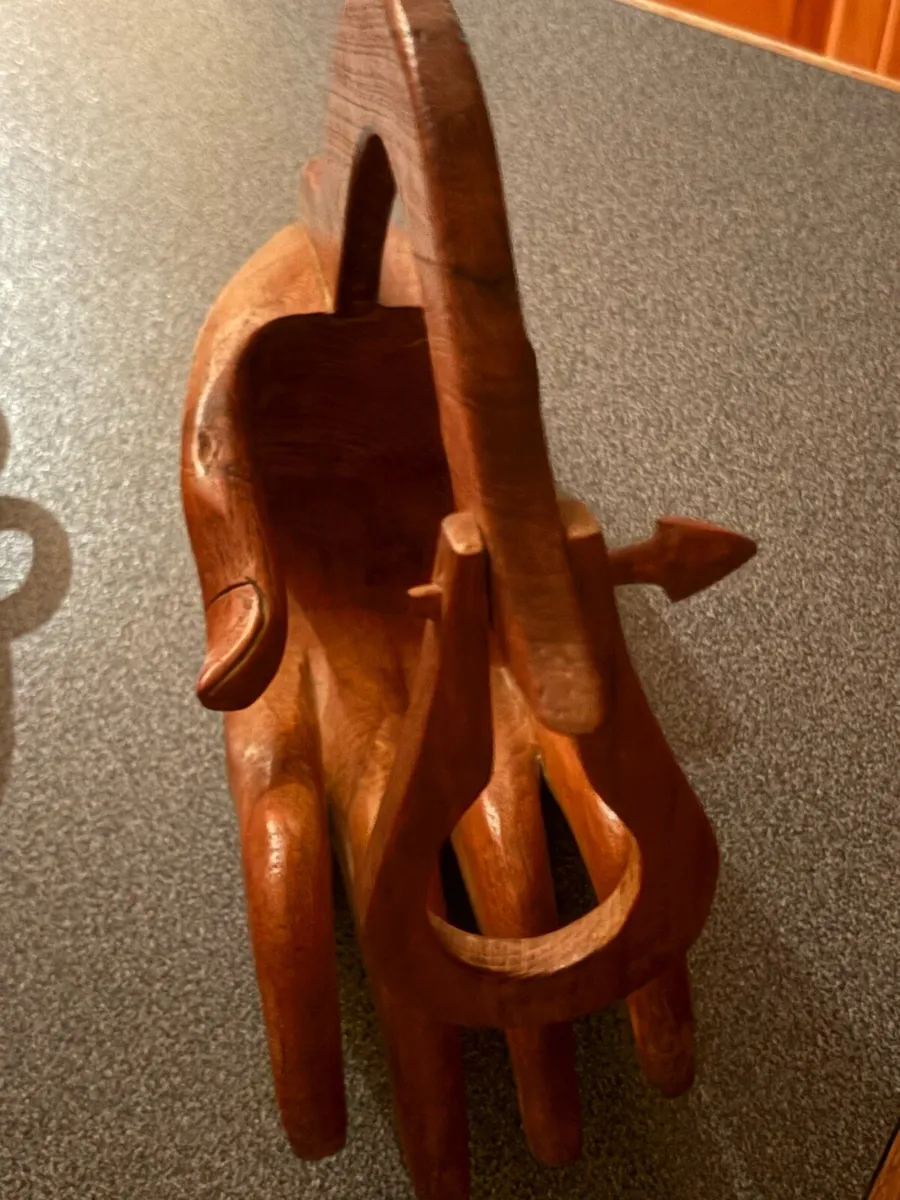 Hand crafted solid wood wine bottle holder. - Image 3