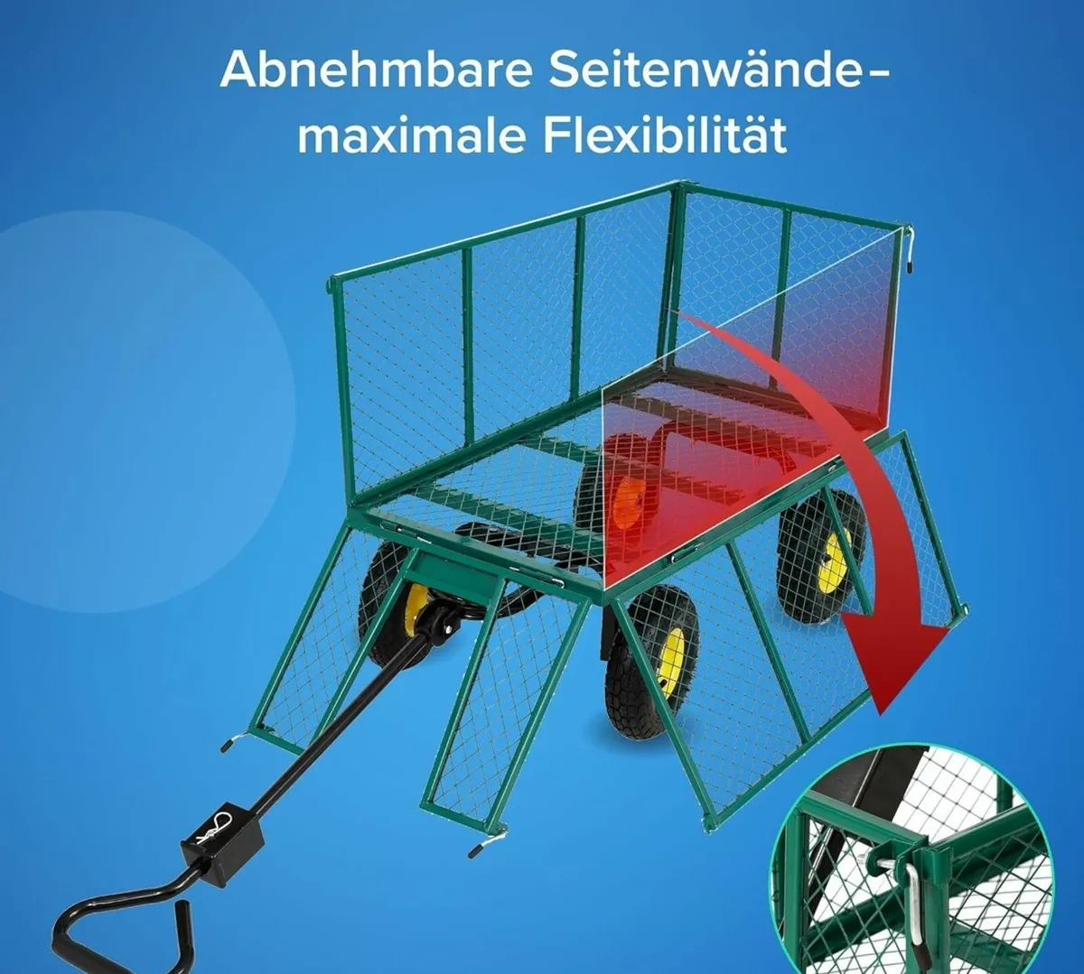 Heavy Duty Garden Trolley Handcart 550kg with Fold - Image 2