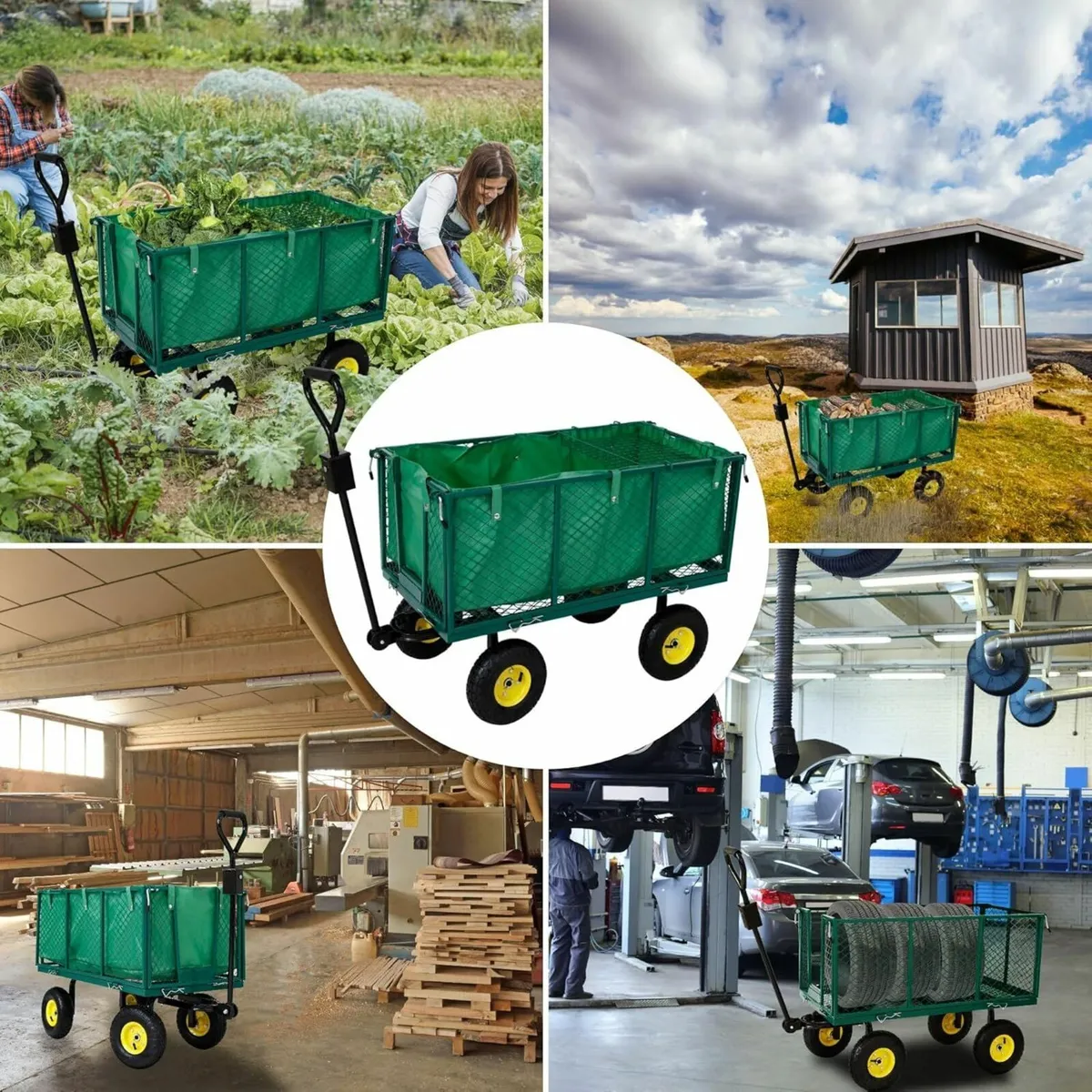 Heavy Duty Garden Trolley Handcart 550kg with Fold - Image 3