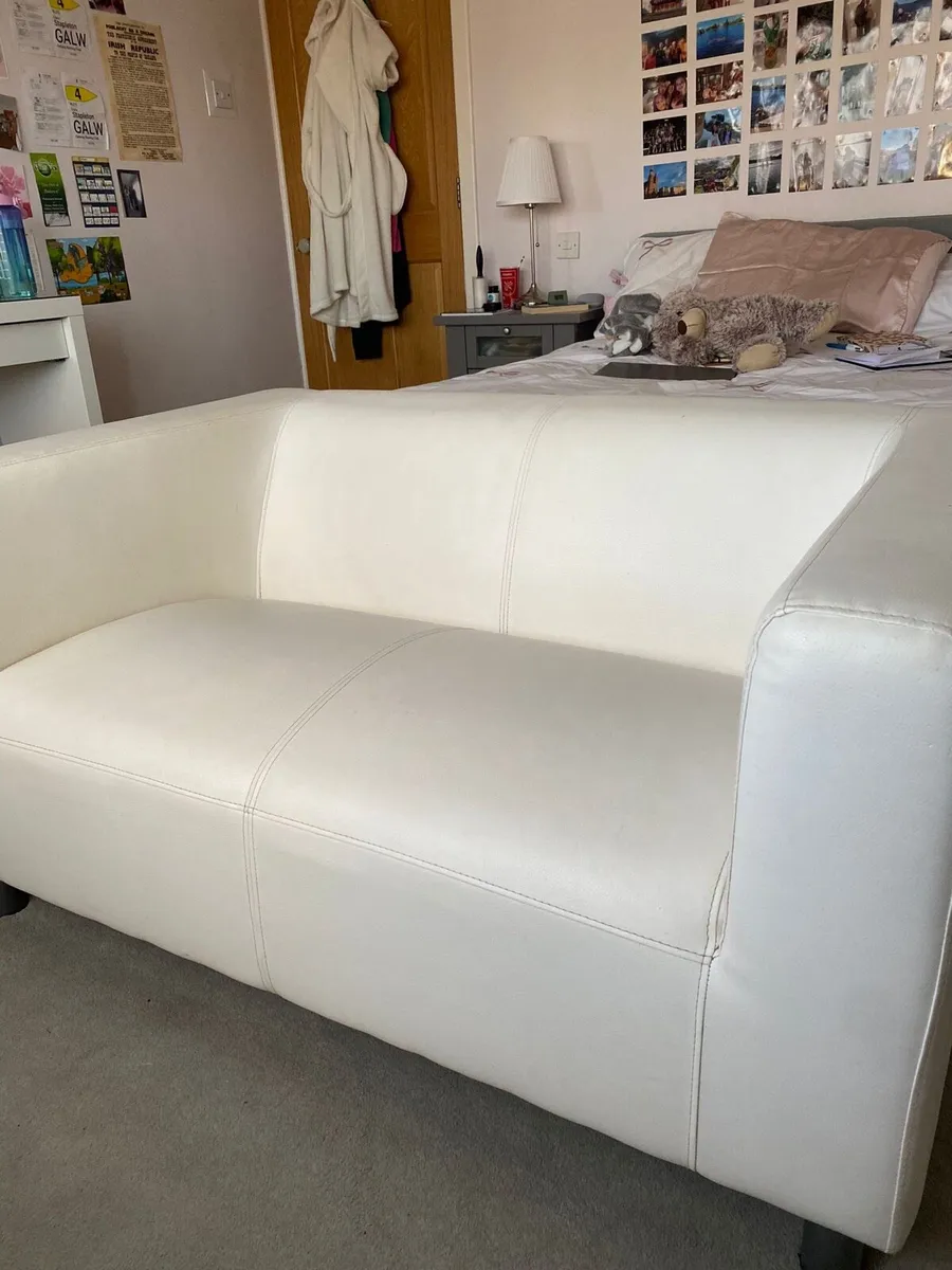 White leather couch - Image 1