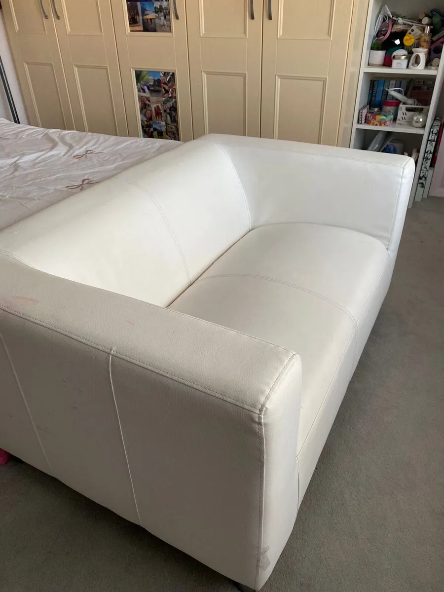 White leather couch - Image 4