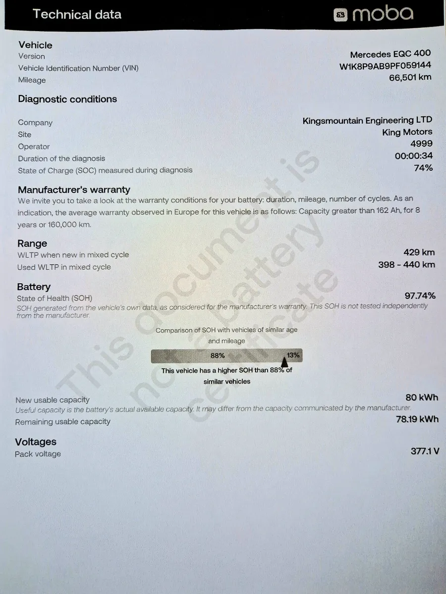 Mercedes-Benz EQC 400 / AMG 2023 /HIGH 97.74% SOH - Image 4