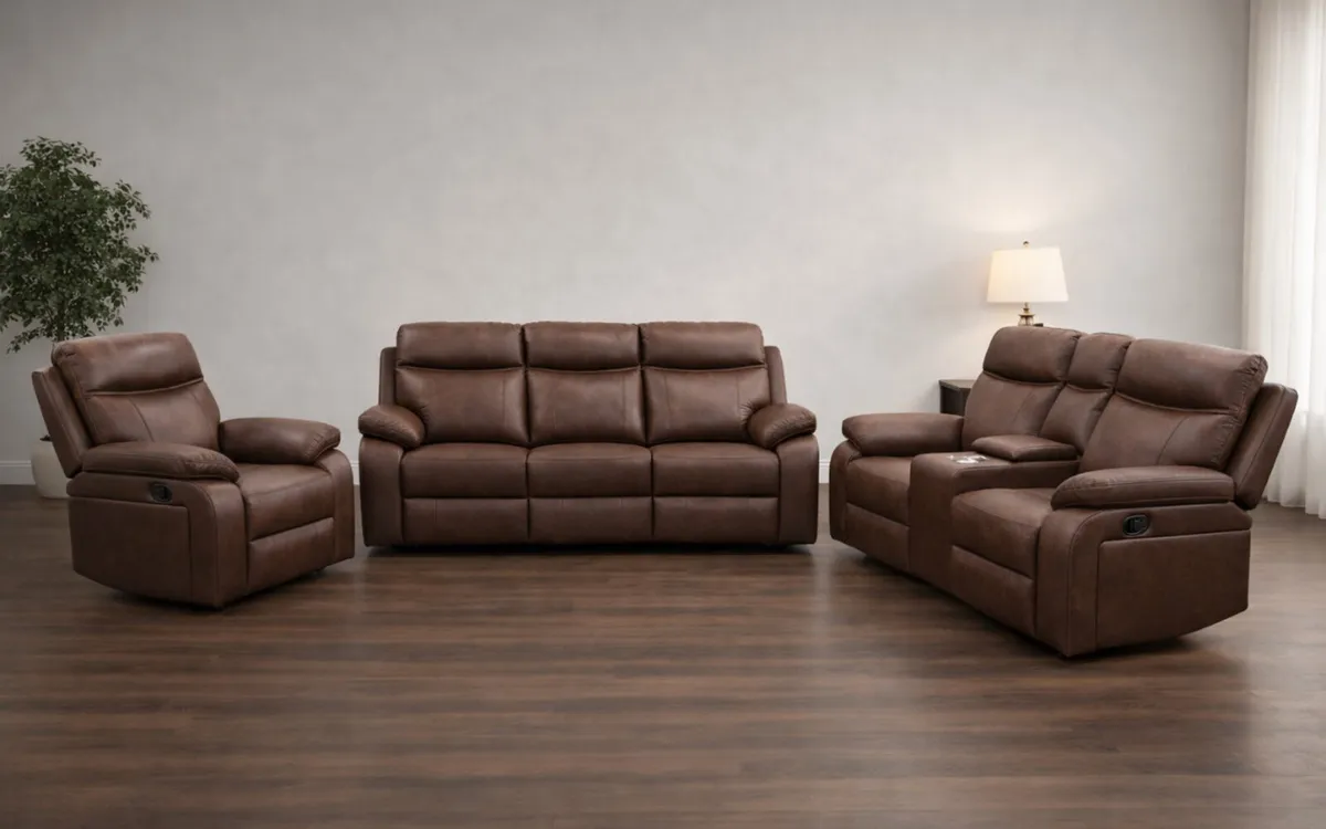 New 3+2 Grey Washington Recliner Sofas - Image 2