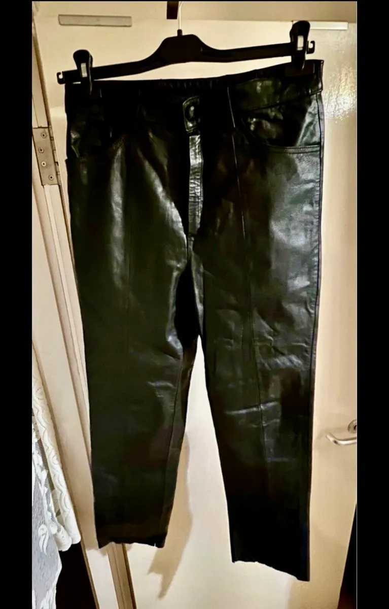 STRAIGHT LEATHER TROUSERS - Image 1