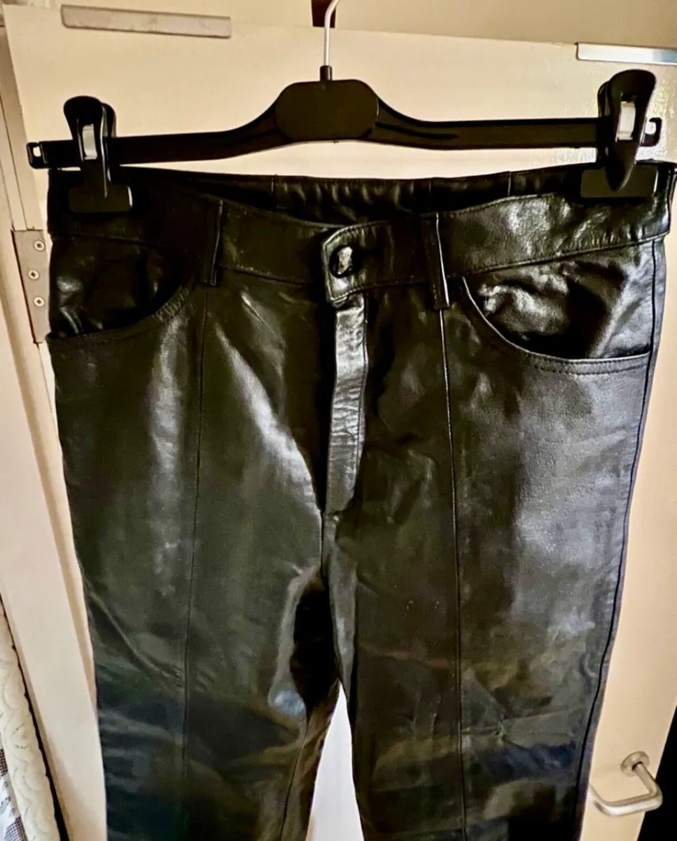 STRAIGHT LEATHER TROUSERS - Image 2