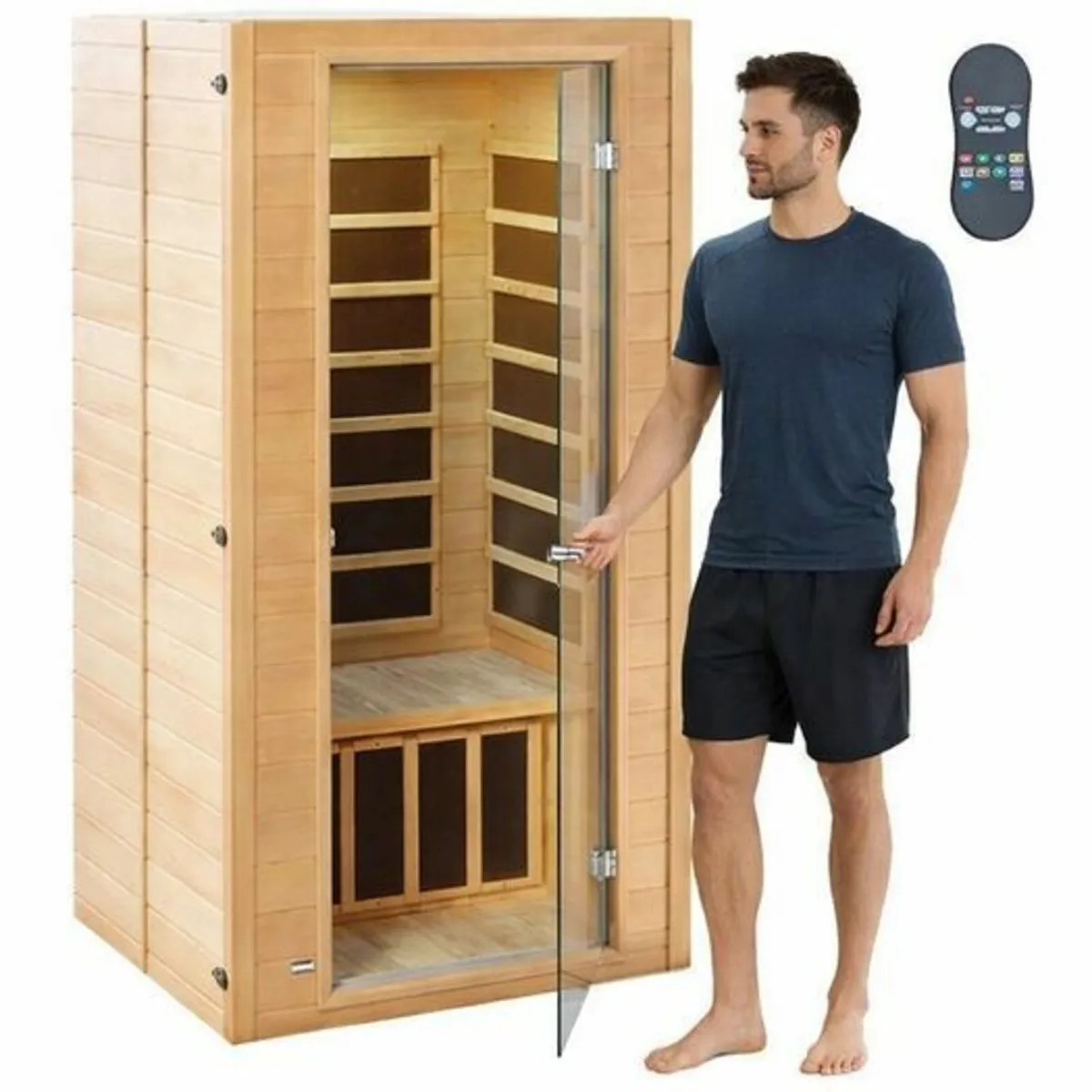 Far Infrared Wooden Sauna Room Home Spa for 1 to 2 - Image 1