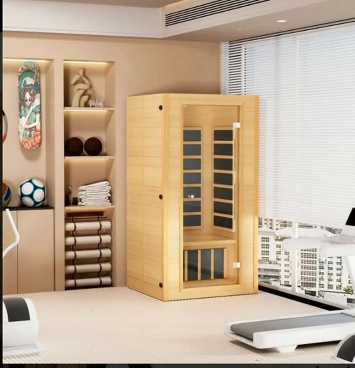 Far Infrared Wooden Sauna Room Home Spa for 1 to 2 - Image 3