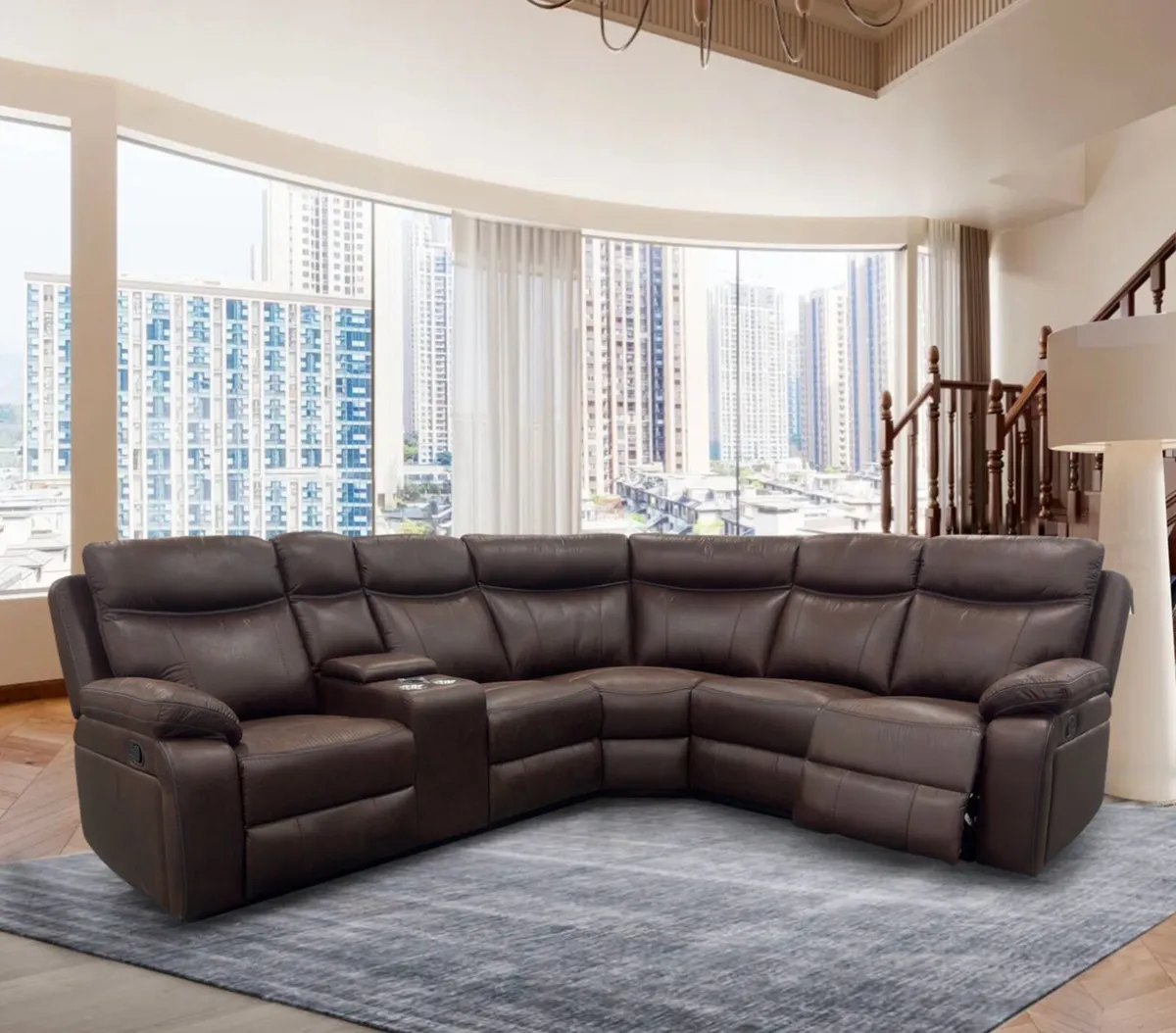 New 3+2 Brown Washington Sofas Recliner - Image 3