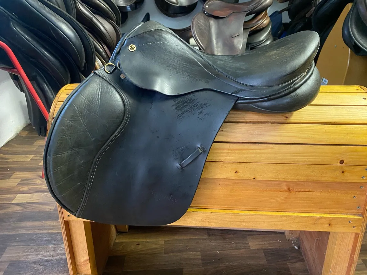 17” cliff barnsby black Leather saddle - Image 1
