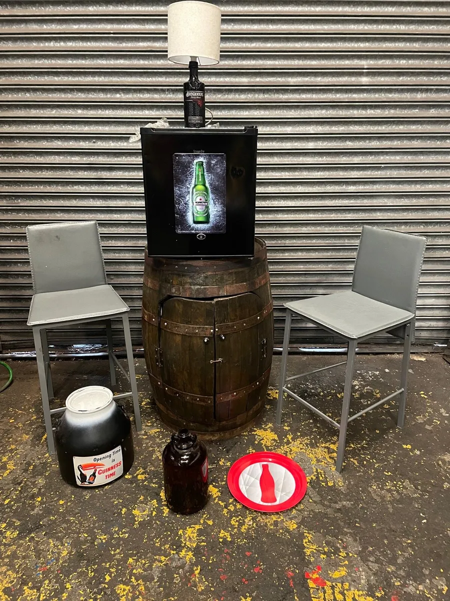 Man cave  oak barrel bar home bar - Image 2