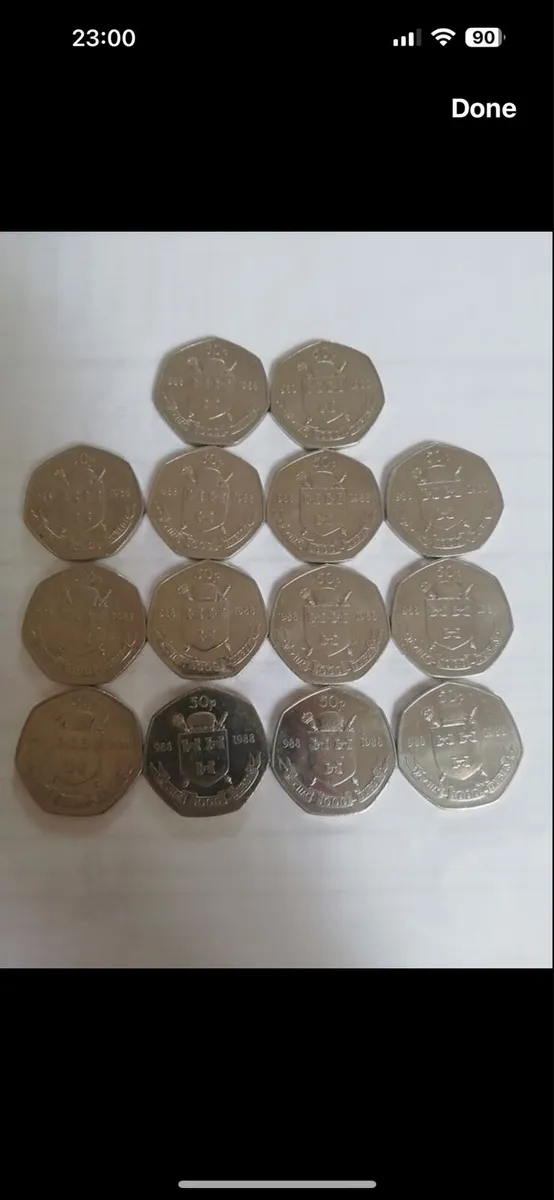 1988 Irish 50pence coins - Image 1