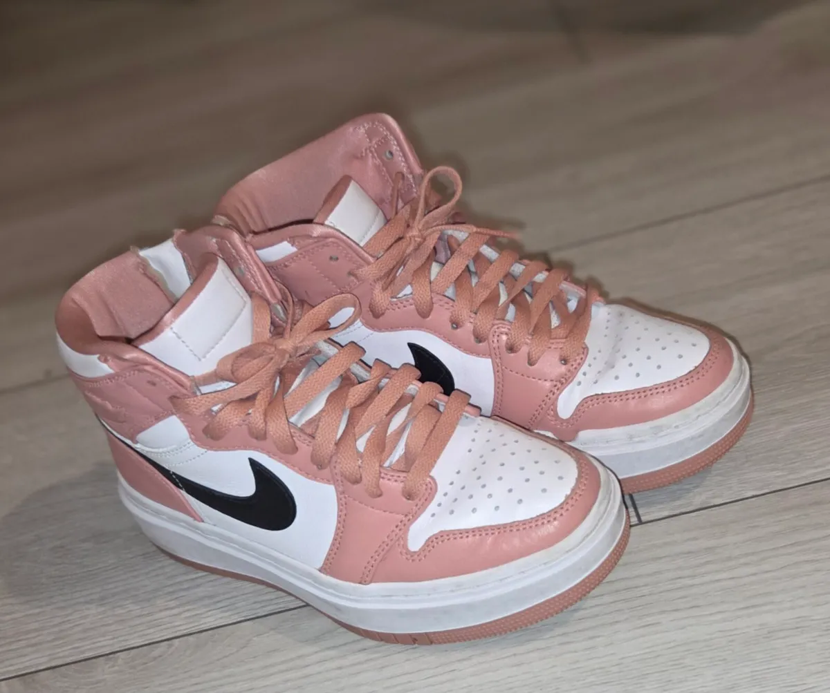 Nike Air Jordan High Sneakers – Blush Pink & White - Image 2