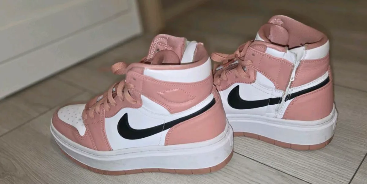 Nike Air Jordan High Sneakers – Blush Pink & White - Image 3