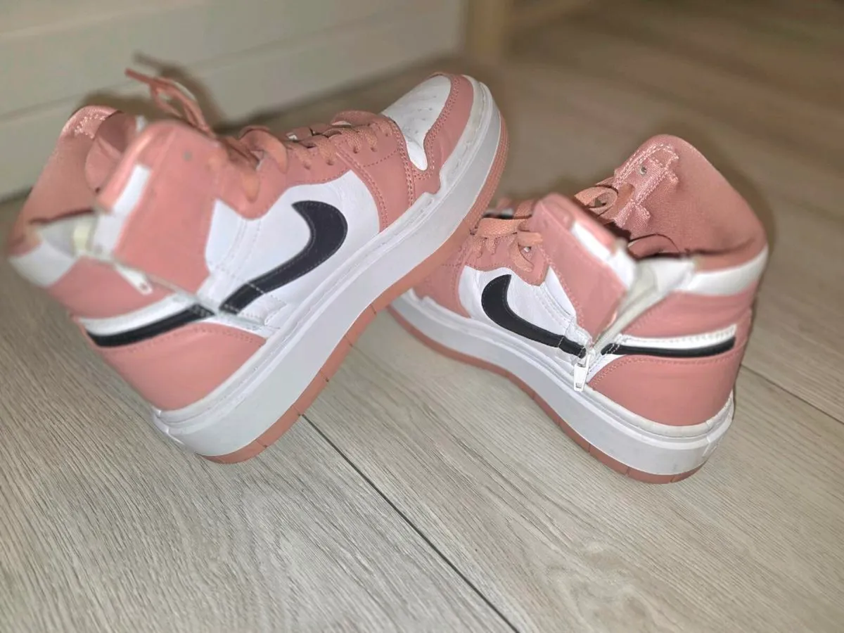 Nike Air Jordan High Sneakers – Blush Pink & White - Image 4