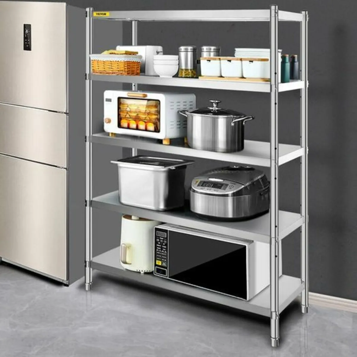Heavy-Duty 5-Tier Stainless Steel Shelving Unit | - Image 1