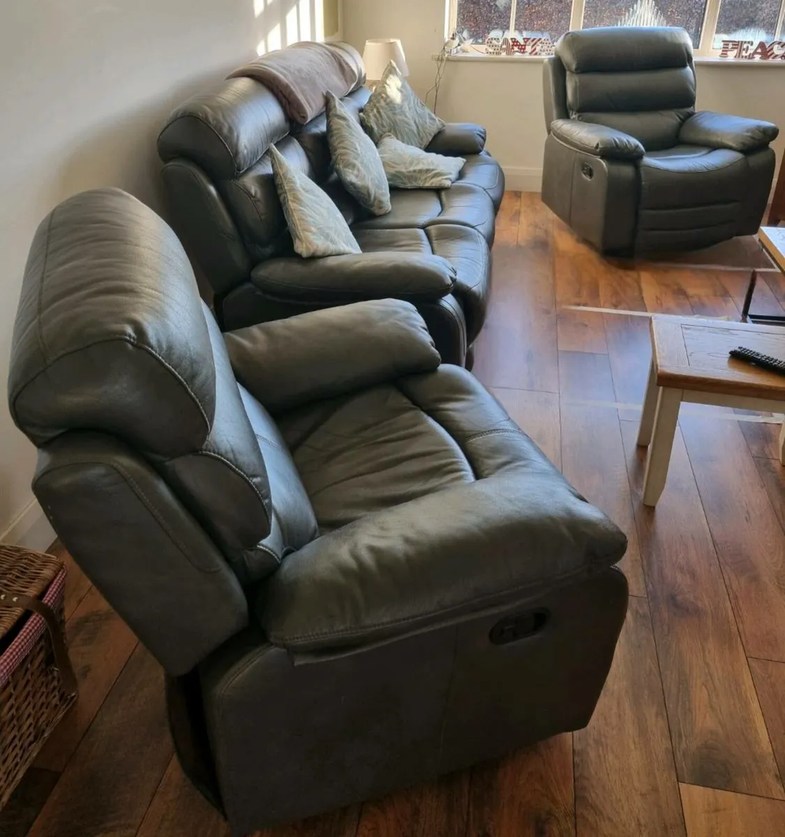 Dark Gray Recliner Sofa and Armchairs 3-1-1 - Image 4