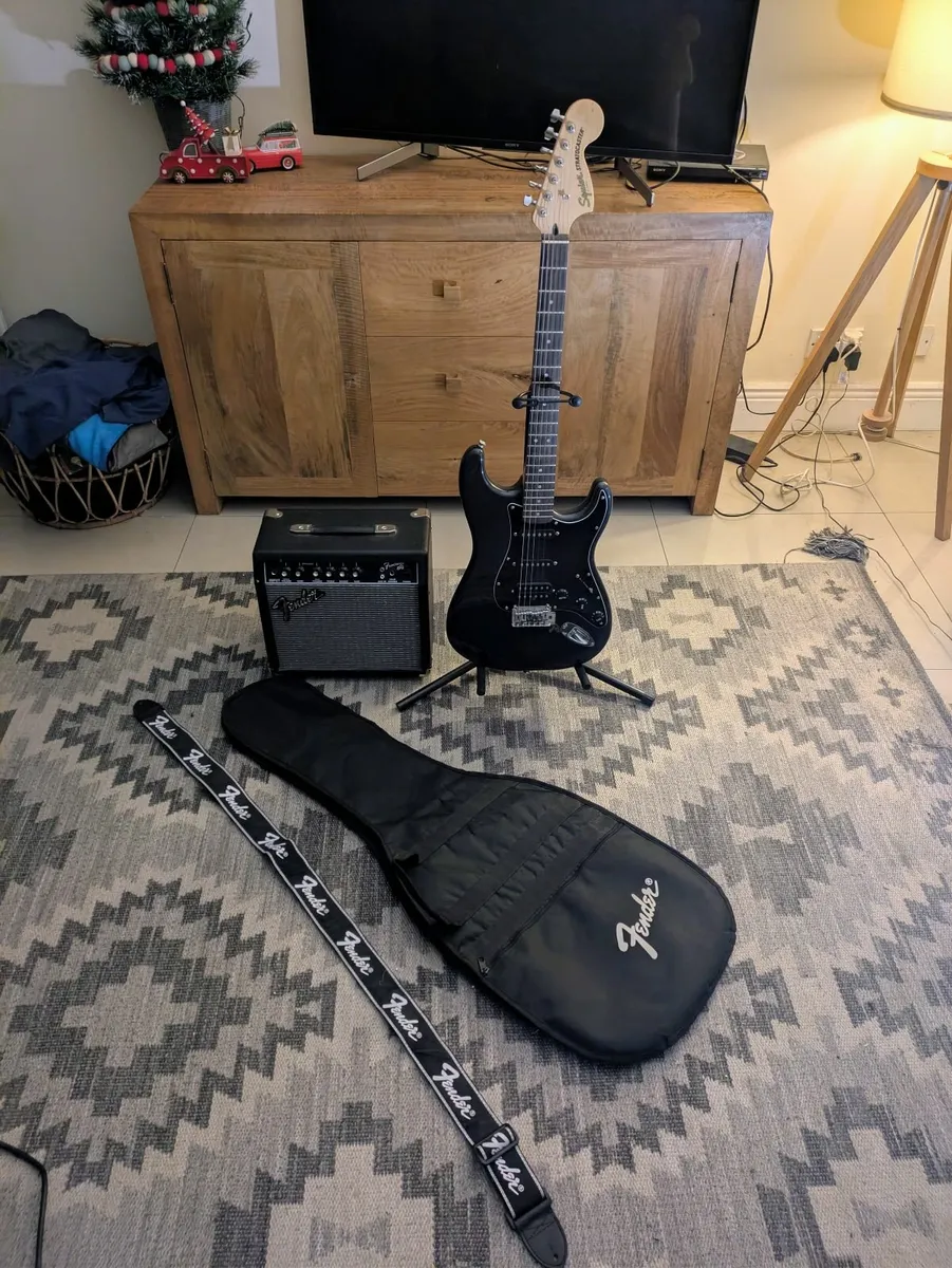 Fender Squire Stratocaster Electric Guitar Bundle - Image 1