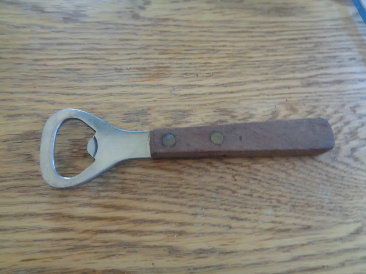 Vintage Wooden Handled Bottle Opener for Sale - Image 2