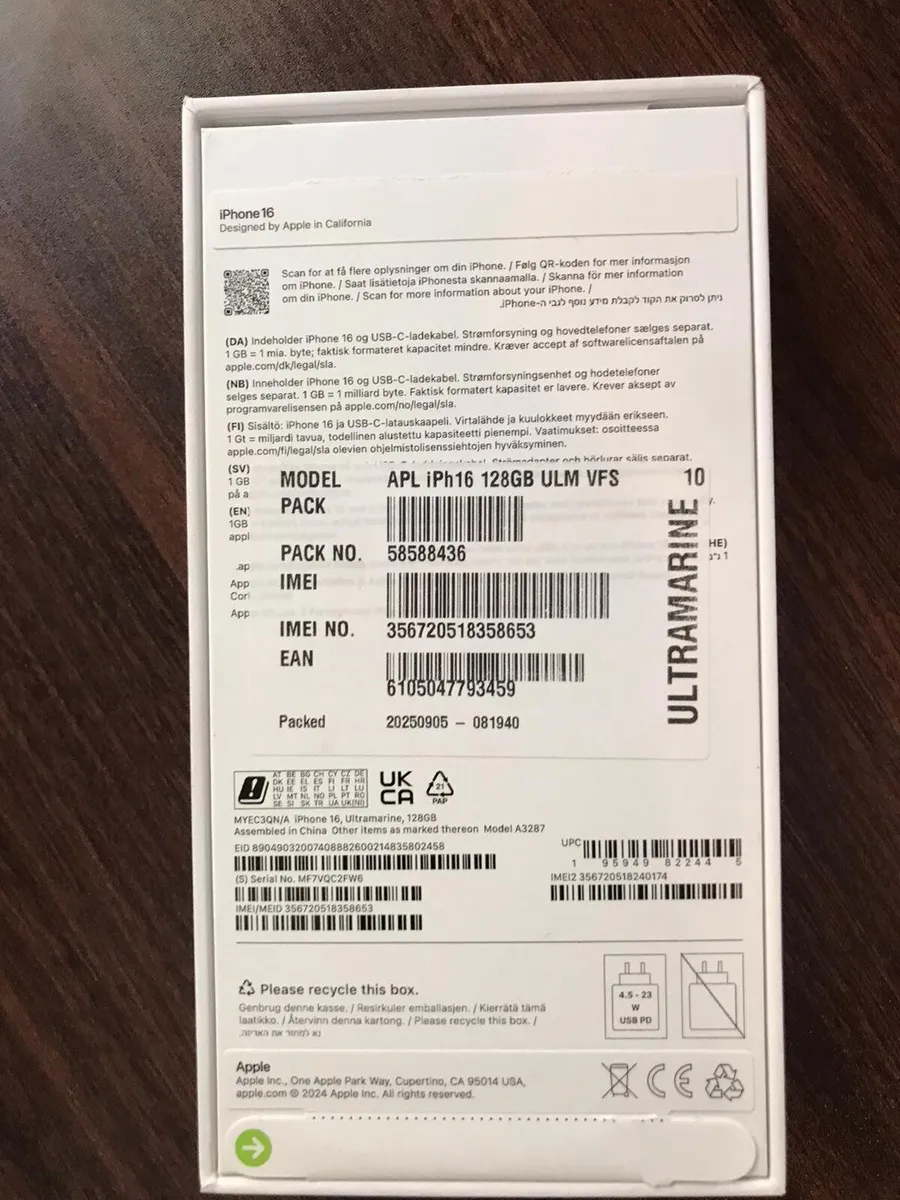 Iphone 16 Ultramarine 128GB BRAND NEW SIMFREE - Image 3