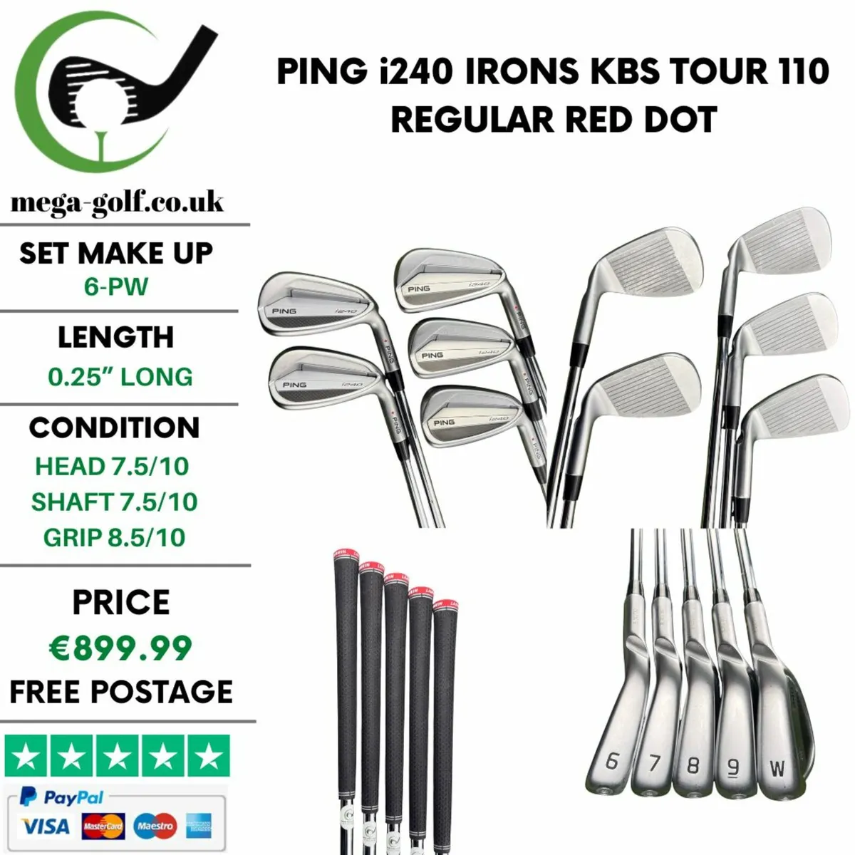 Ping i240 Irons / 6-Pw / Kbs Tour 110 Regular - Image 1