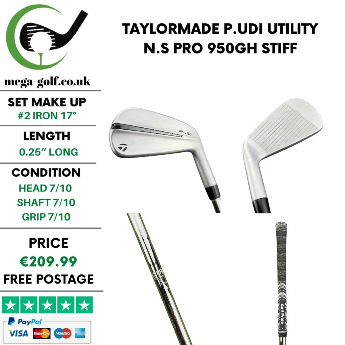 Taylormade P.UDI Utility #2 Iron 17° / Stiff - Image 1