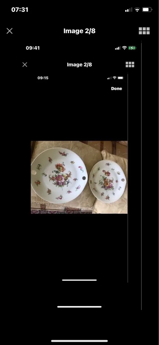 Antique Hand Painted Meissen Plate Set - Image 2