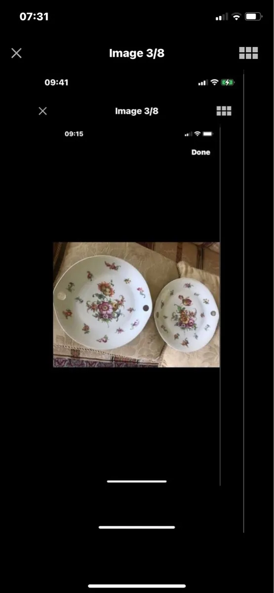 Antique Hand Painted Meissen Plate Set - Image 3
