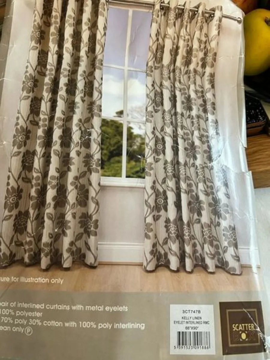 ScatterBox 168 x 229 cm Linen Kelly lined Curtains - Image 1
