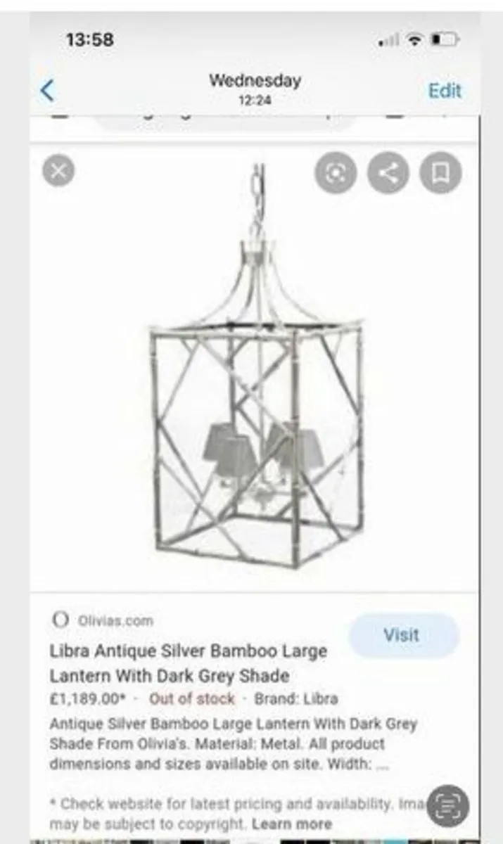 Libra antique silver bamboo ceiling light - Image 2