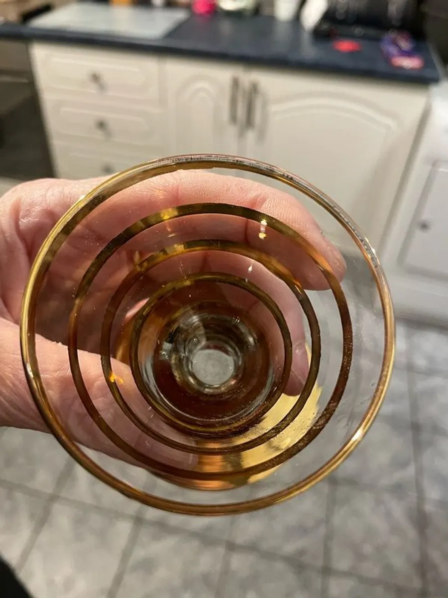 REDUCTION Art Deco "atomic" cocktail / liqueur glasses x 6 - Image 4