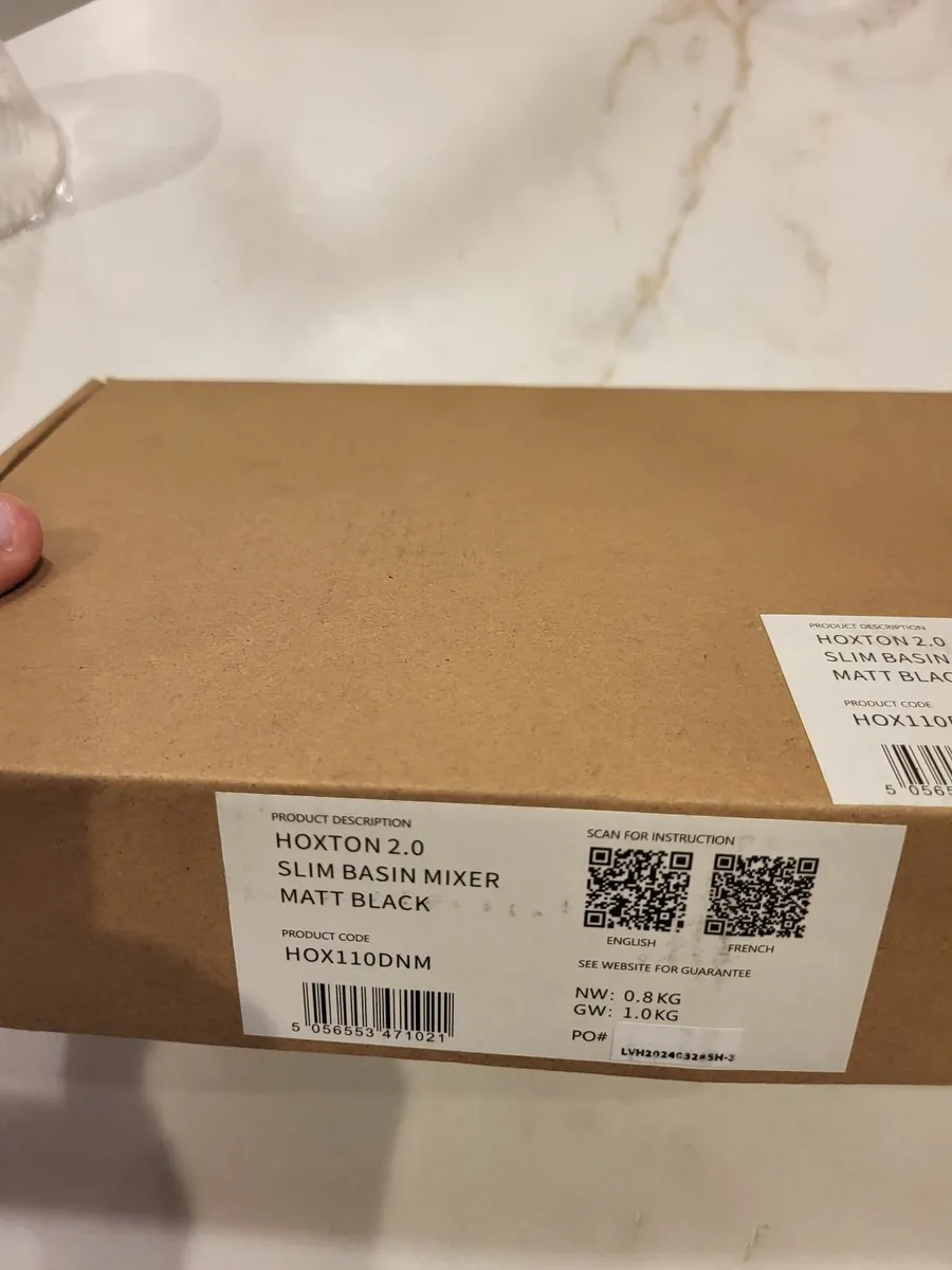 Black mixer tap for bathroom (Hoxton brand) - Image 3