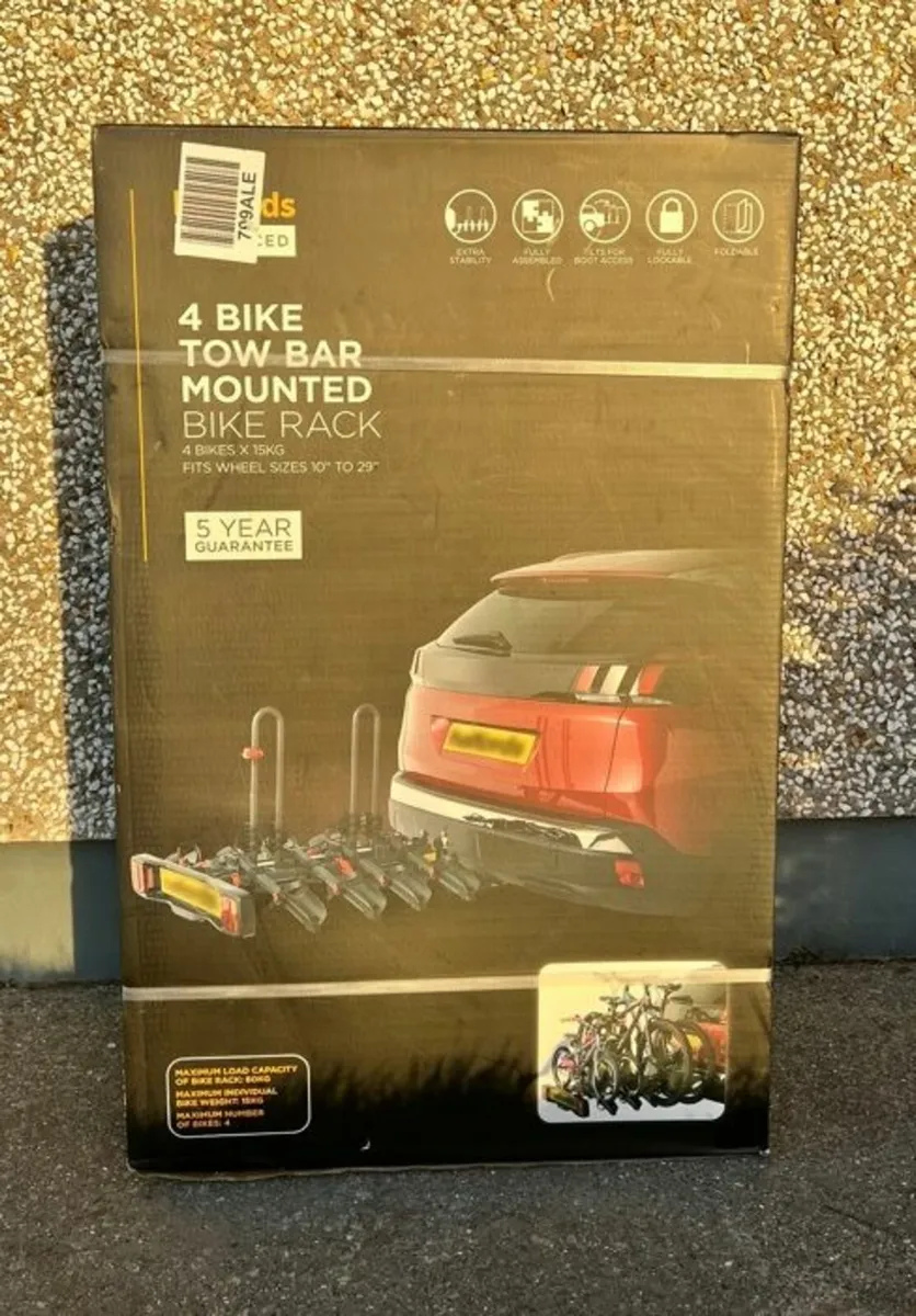 Halfords Mounted 4 Bike tow Bar ( never used ) - Image 1