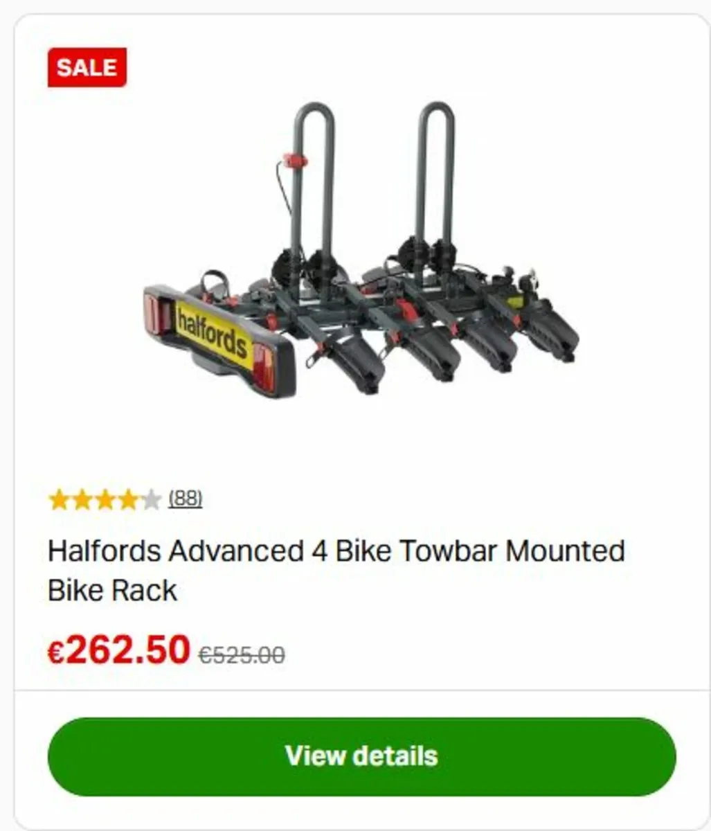 Halfords Mounted 4 Bike tow Bar ( never used ) - Image 2