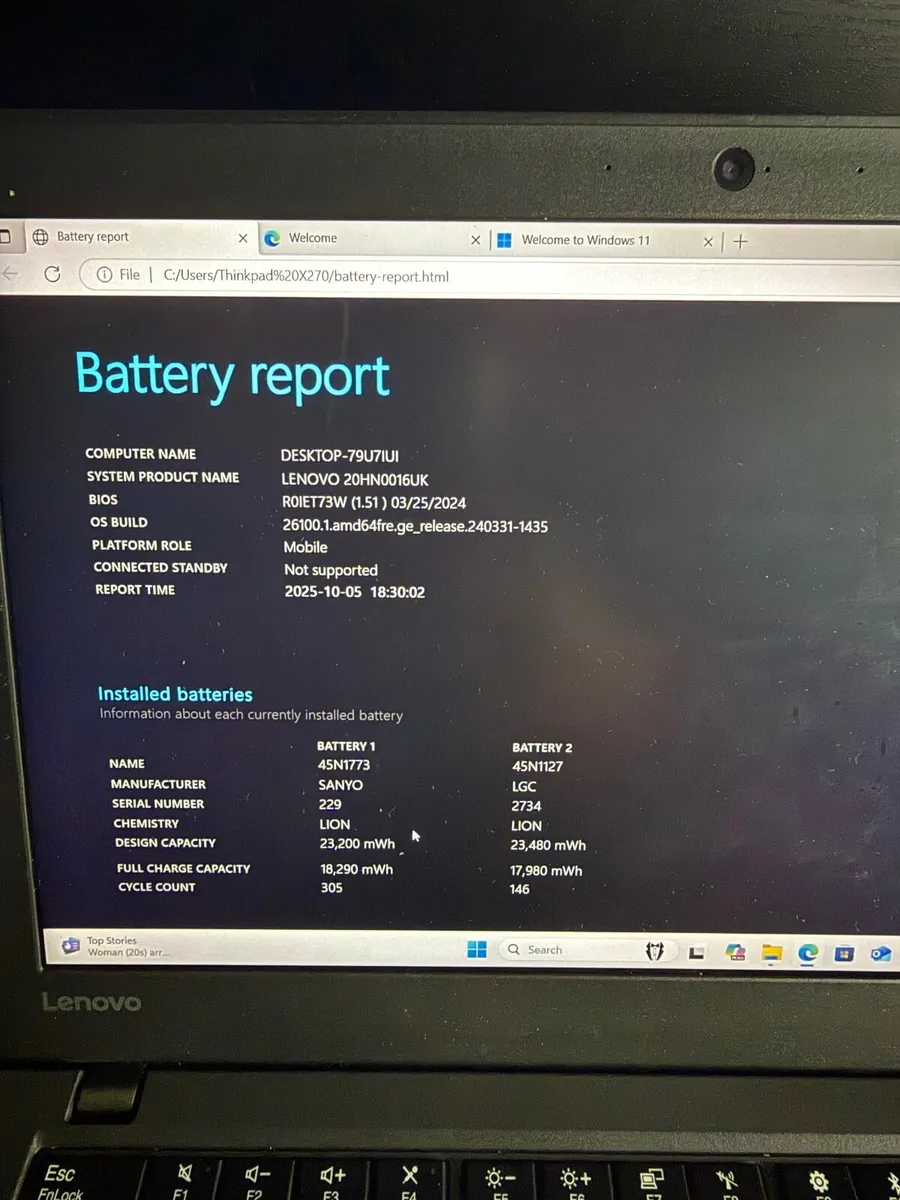 Lenovo X270 Laptop i5/8GB/256SSD/FHD - Image 4